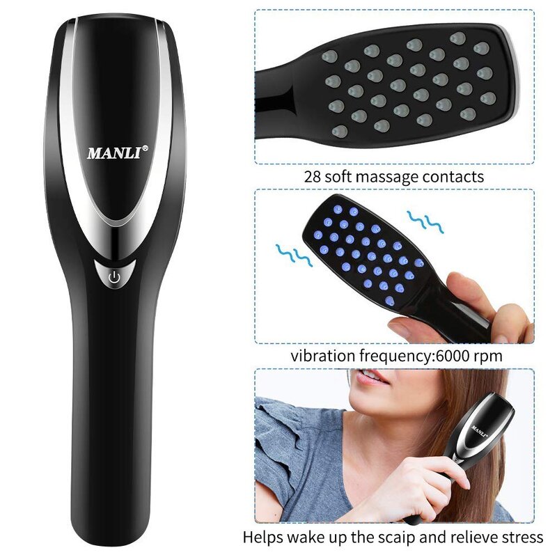 Infrared Hair Massage Brush - Home Red Light Anti Hair Loss Therapy Tool
