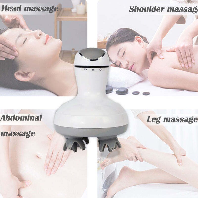 Electric Scalp Massager - Waterproof Portable 4 Replaceable Heads Tool