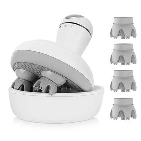 Electric Scalp Massager - Waterproof Portable 4 Replaceable Heads Tool