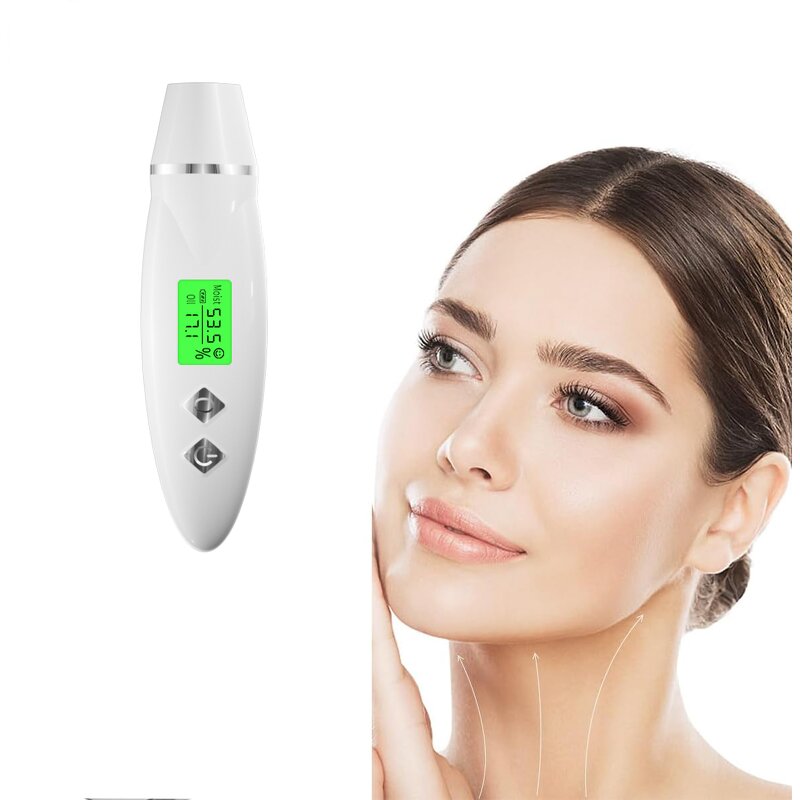 Digital Skin Analyzer Pen - Rechargeable Moisture Oil LCD Tester Tool