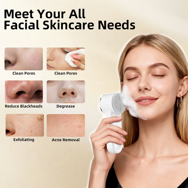 4-in-1 Facial Cleansing Brush - Customized Vibrating Pore Deep Cleaner