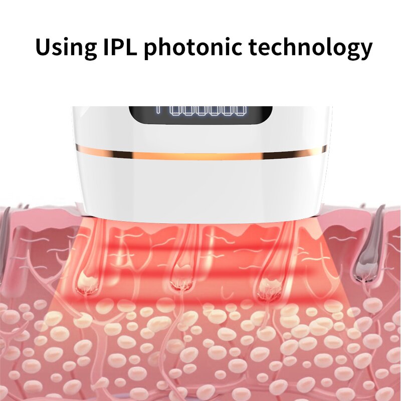 Home IPL Hair Machine - Face Body Ice Cooling LED Indicator US CN Plug