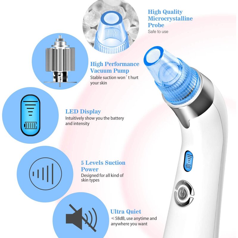 Rechargeable Blackhead Extractor - Home Strong Suction Pore Cleaning Tool