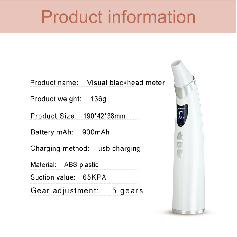Adjustable Blackhead Remover - Rechargeable Pore Cleansing Acne Tool