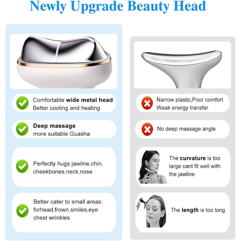 3-in-1 Neck Face Device - USB Vibration Microcurrent Skin Tightening Tool