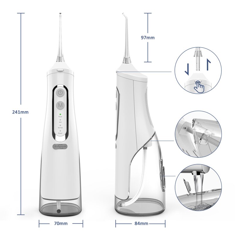 Electric Teeth Cleaner - IPX7 Waterproof Oral Irrigator Home Outdoor Tool