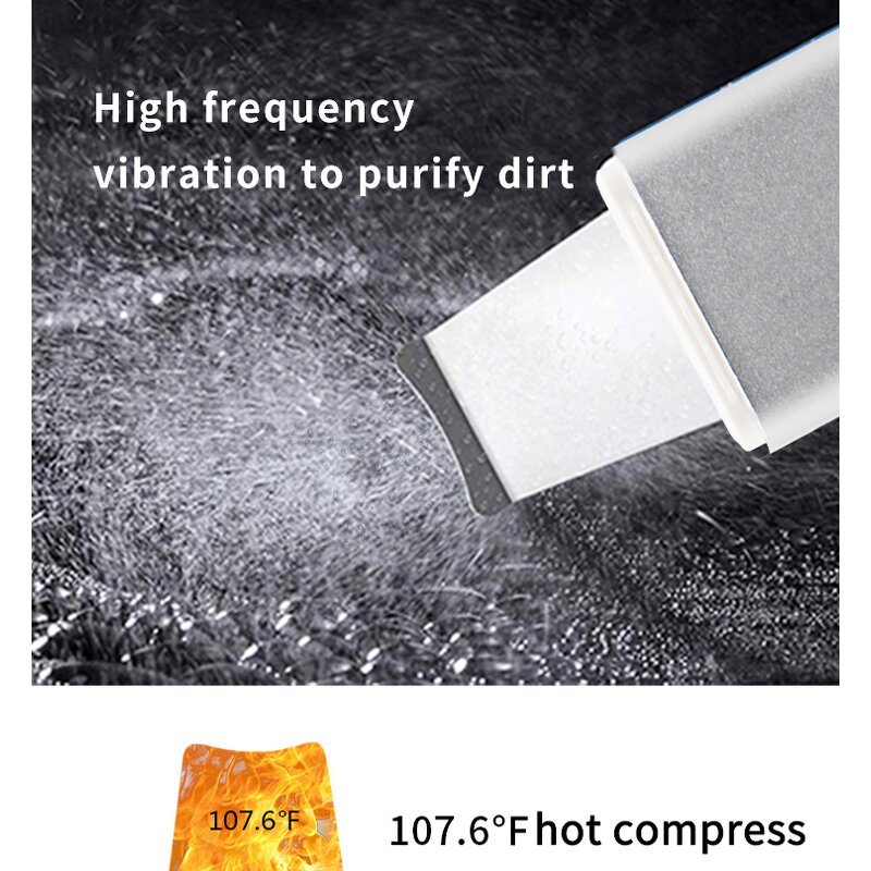 Ultrasonic Pore Cleaner - Portable Facial Scrubber Blackhead Remover Tool