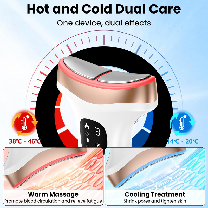 Hot Cold Facial Massager - 2025 Handheld USB Charge Face Neck Lifter