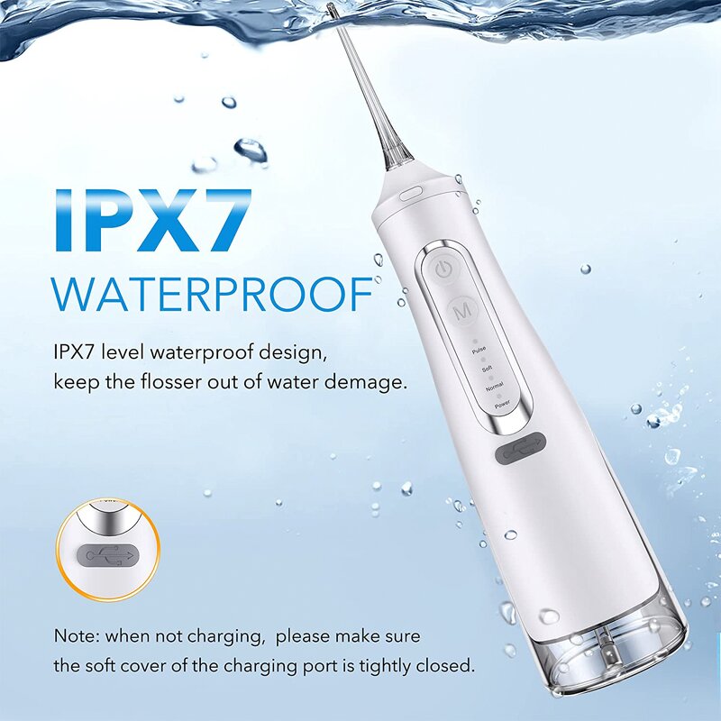 Professional Water Flosser - IPX7 Waterproof Home Travel Dental Tool