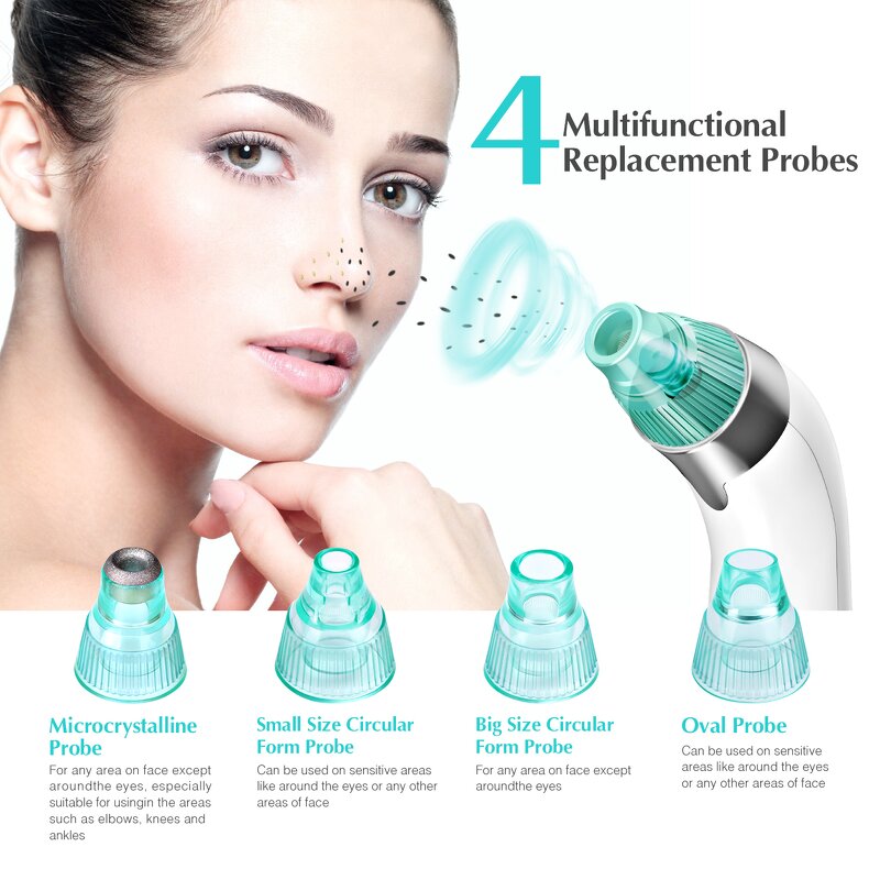 Blackhead Vacuum Cleaner - Strong Suction Pore Extractor Nose Cleaner Tool