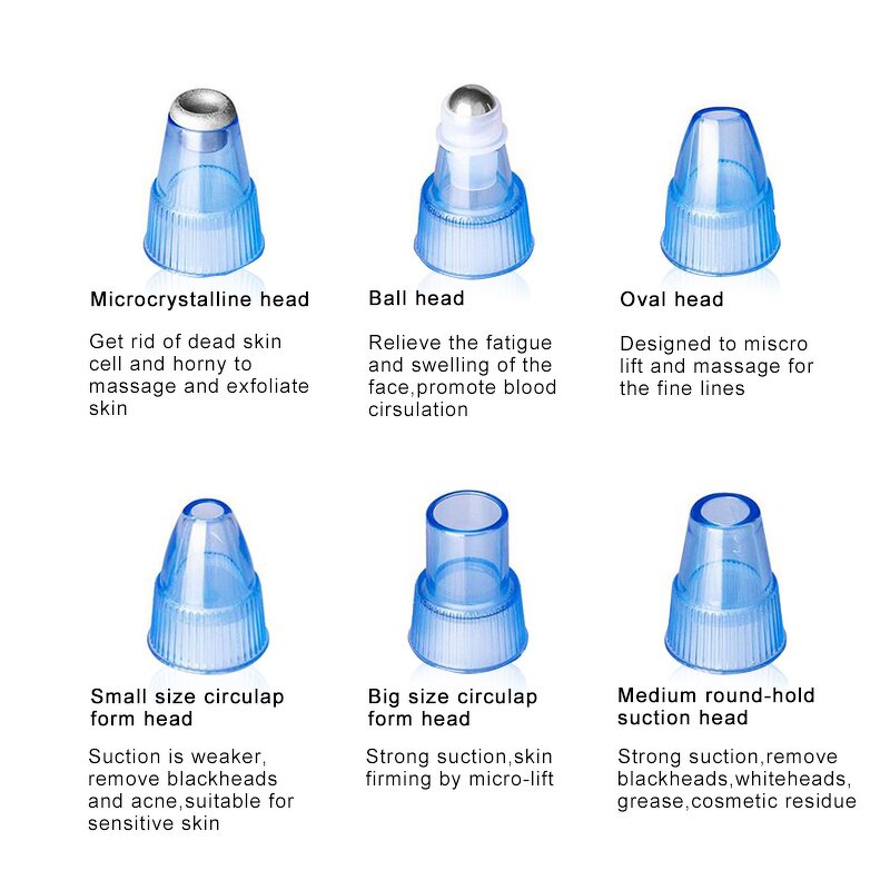 Pore Vacuum Cleaner - Professional 5-level 6 Replacement Sucker Tool