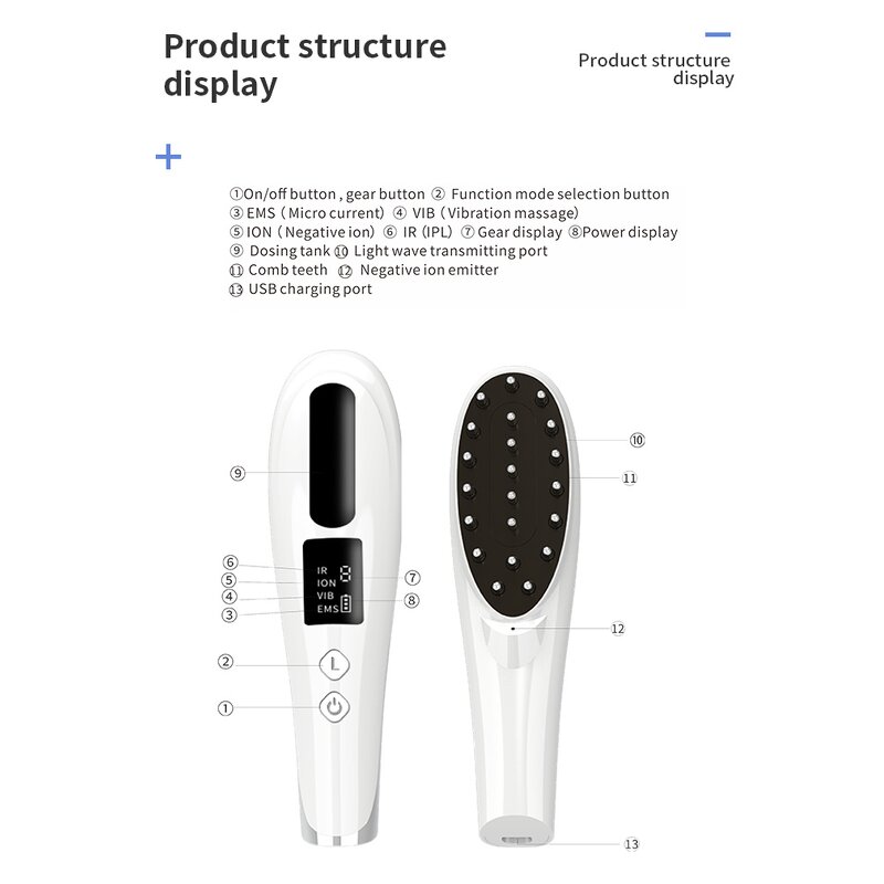 USB Meridian Massage Brush - Rechargeable 5 Speed EMS Microcurrent Tool