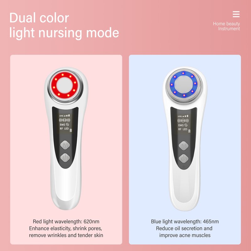 Hot Cold Vibration Massager - ABS Private Label 2 Color Facial Beauty Device