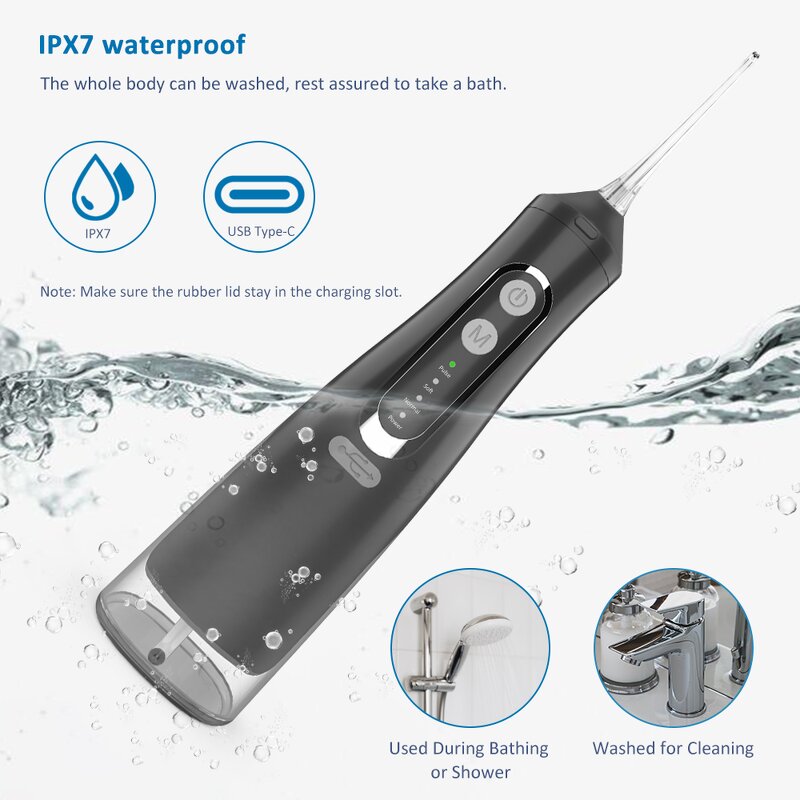 Electric Teeth Cleaner - IPX7 Waterproof Oral Irrigator Home Outdoor Tool