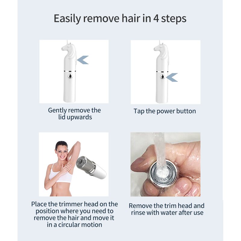 Mini Electric Shaver - Washable Rechargeable Face Hair Trimmer for Women