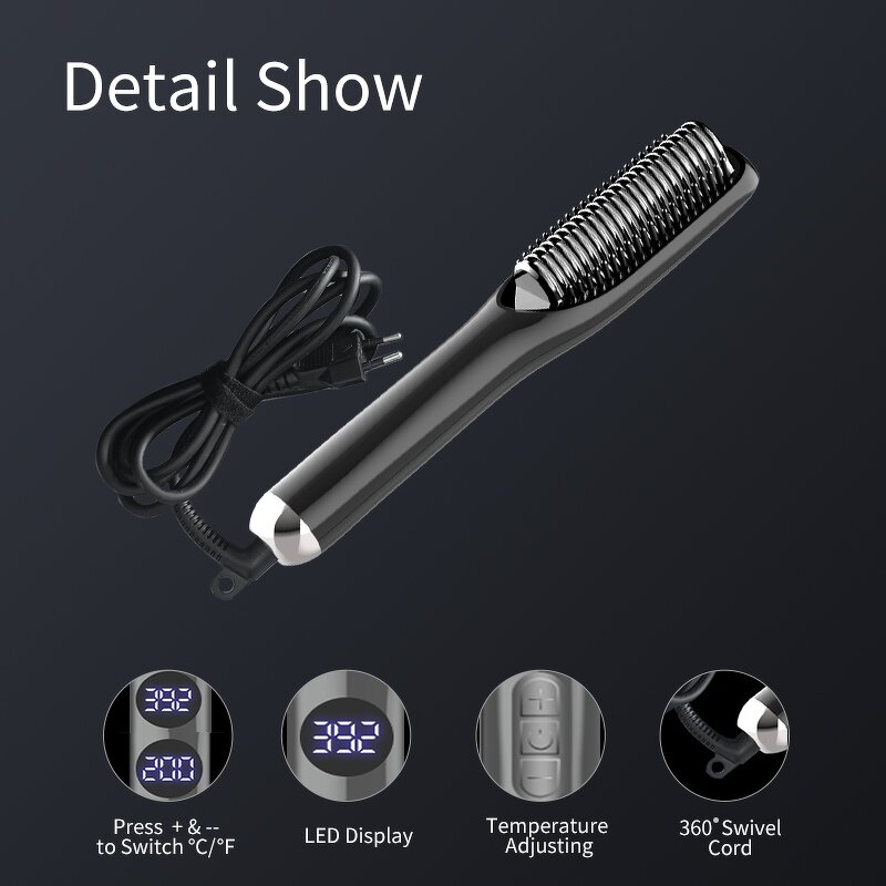 Professional Hair Straightener - Fast Heating Ionic Flat Iron Styling Comb
