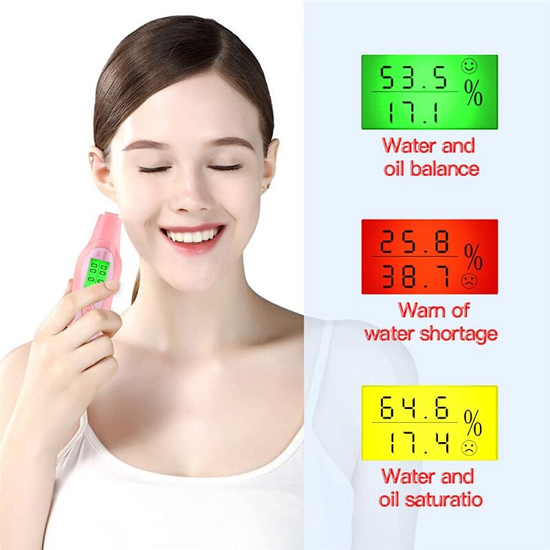 Digital Skin Analyzer - Portable LCD Home Use Facial Oil Water Tester
