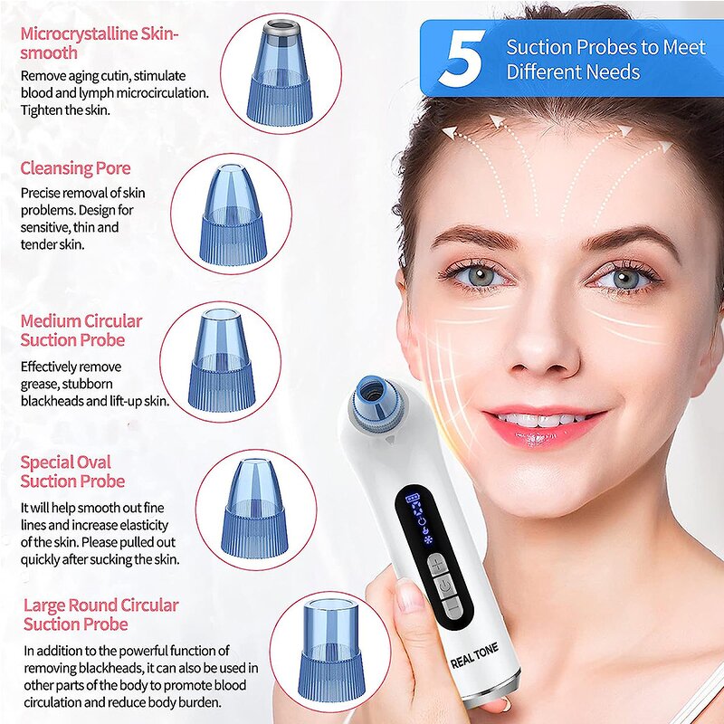 Electric Facial Cleaner - Home Comedone Extractor Nose Pore Vacuum Tool