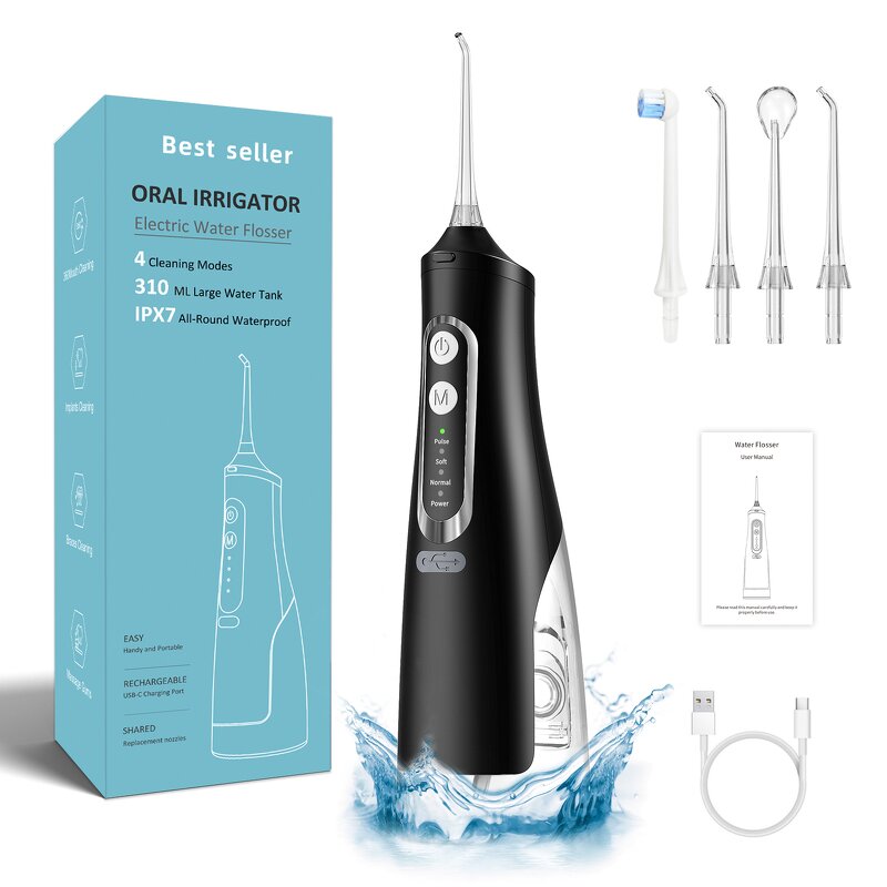 Portable Water Flosser - Rechargeable IPX7 Dental Irrigator Outdoor Tool