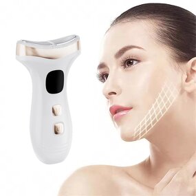 EMS Facial Beauty Device - 7-Color Light Therapy Auto-Sensing Neck Tool
