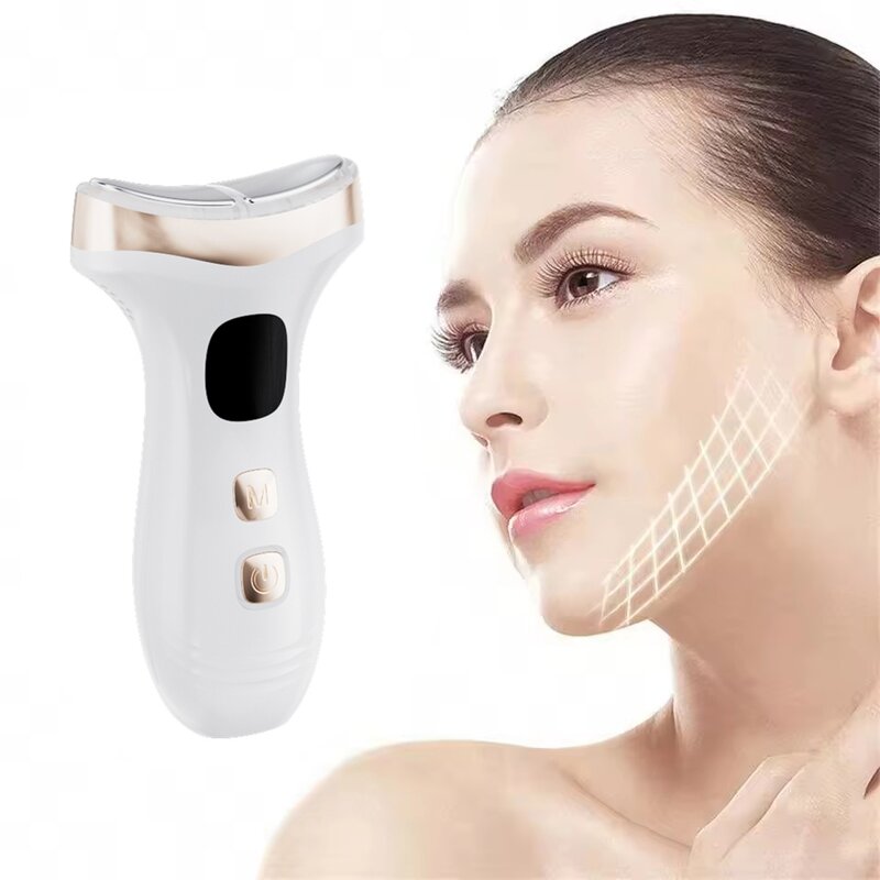 EMS Facial Beauty Device - 7-Color Light Therapy Auto-Sensing Neck Tool
