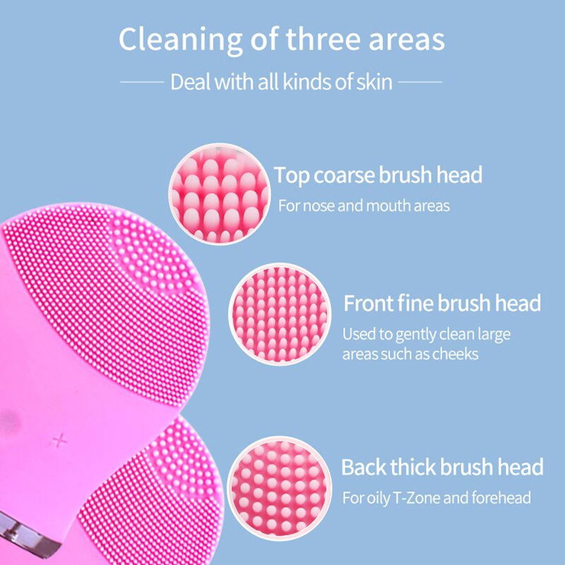 Sonic Silicone Cleansing Brush - IPX7 Waterproof Pore Exfoliating Tool