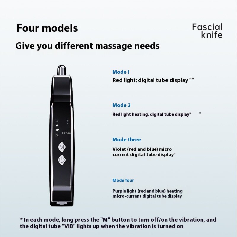 LED Fascia Knife Instrument - 3-Gear Micro-Current Hot Compress Tool