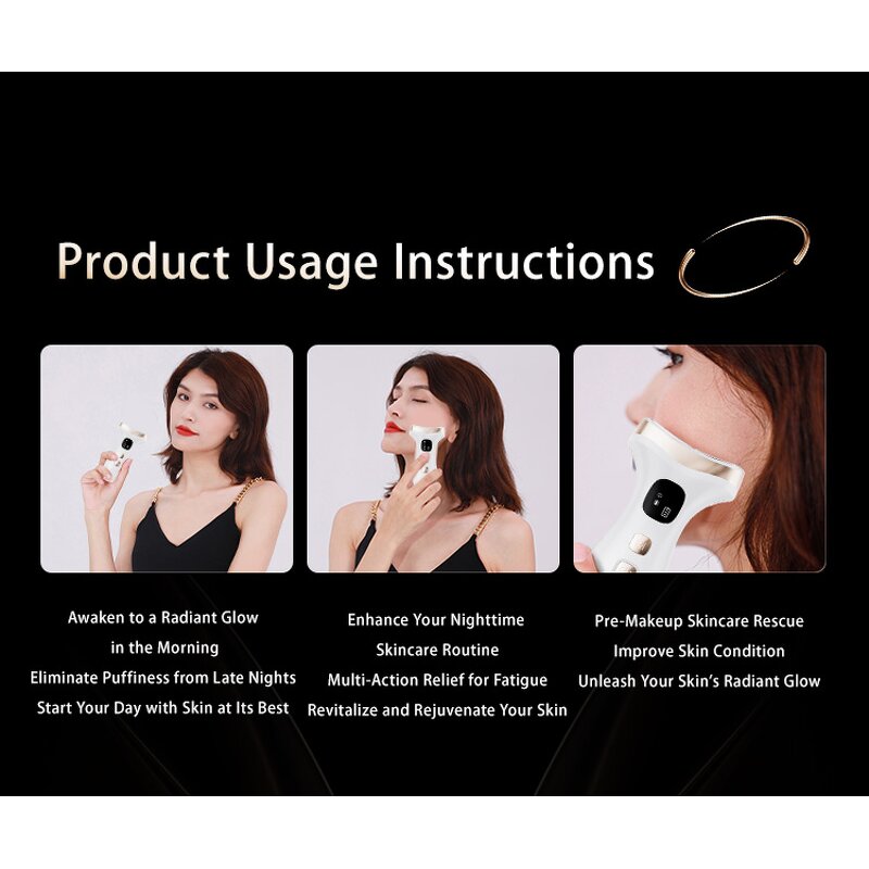 EMS Facial Beauty Device - 7-Color Light Therapy Auto-Sensing Neck Tool