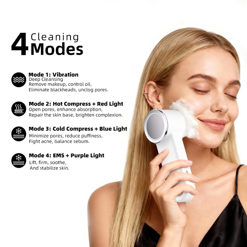 4-in-1 Facial Cleansing Brush - Customized Vibrating Pore Deep Cleaner