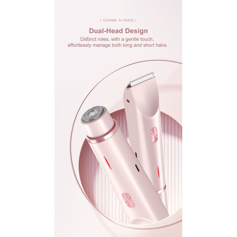 Women's Electric Trimmer - Dual-Blade USB Waterproof Private Care Tool
