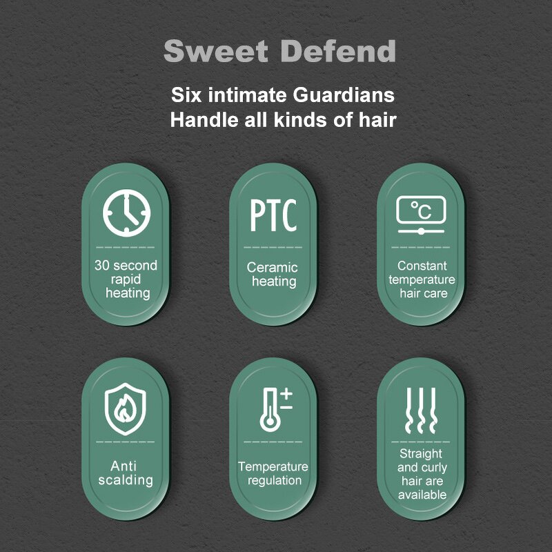 Fast Heating Hair Straightener - 3 Temp Anti-Scald Curly Hair Tool