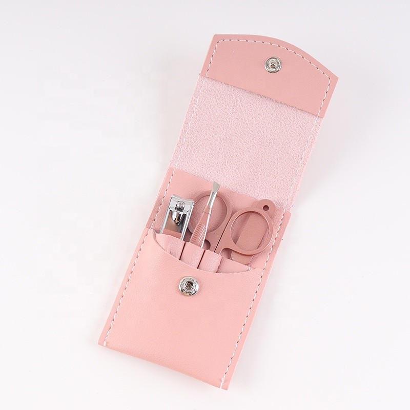 Manicure Set Manufacturer - Customizable 4pcs in Black Pink Factory Price Stainless Steel Tools