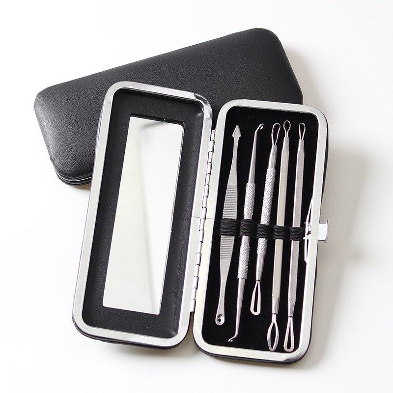 Acne Removal Kit Manufacturer - Low MOQ Durability Stainless Steel Built-in Mirror Blackhead Kit