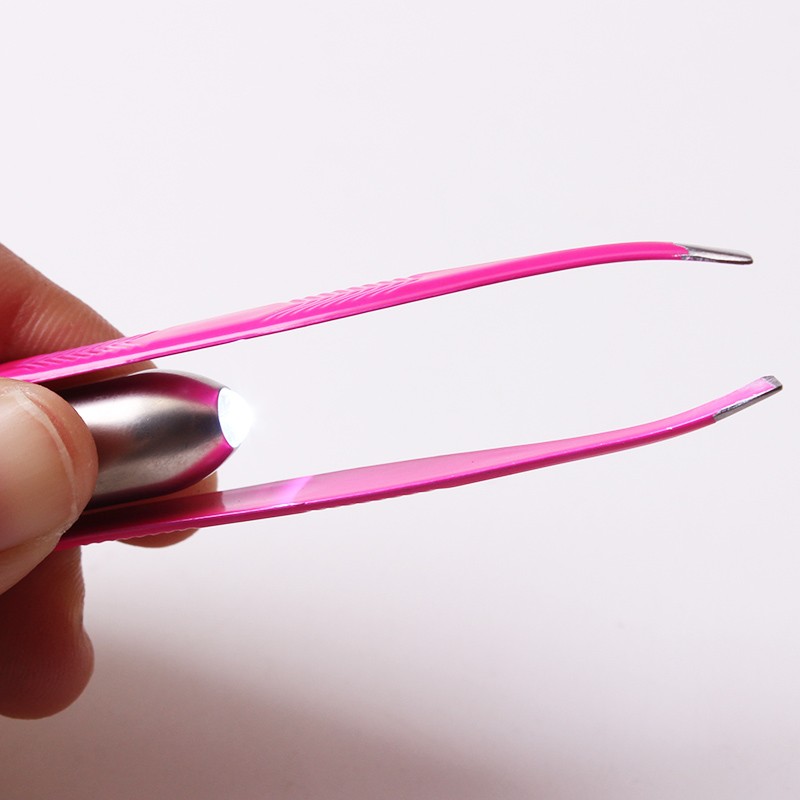 LED Tweezers Factory - Stainless Steel Light Plucking Cosmetic Tweezers Trimming Clip