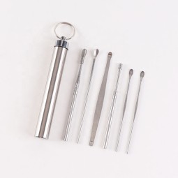 Ear Pick Set Factory - 10 Years Factory High Quality 6pcs Portable Ear Wax Remover with Metal Case