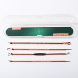 Blackhead Remover Set Manufacturer - 4pcs Stainless Steel Rose Gold Blackhead Kit for Facial Care