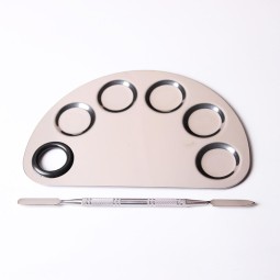 Makeup Palette Factory - Stainless Steel Mixing Palette and Spatula Tool for Cosmetics