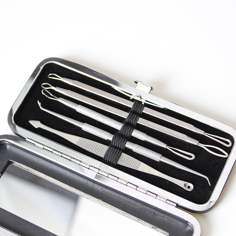 Acne Removal Kit Manufacturer - Low MOQ Durability Stainless Steel Built-in Mirror Blackhead Kit