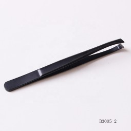 Slanted Tweezers Factory - Black Stainless Steel Tweezers for Eyelash Extension