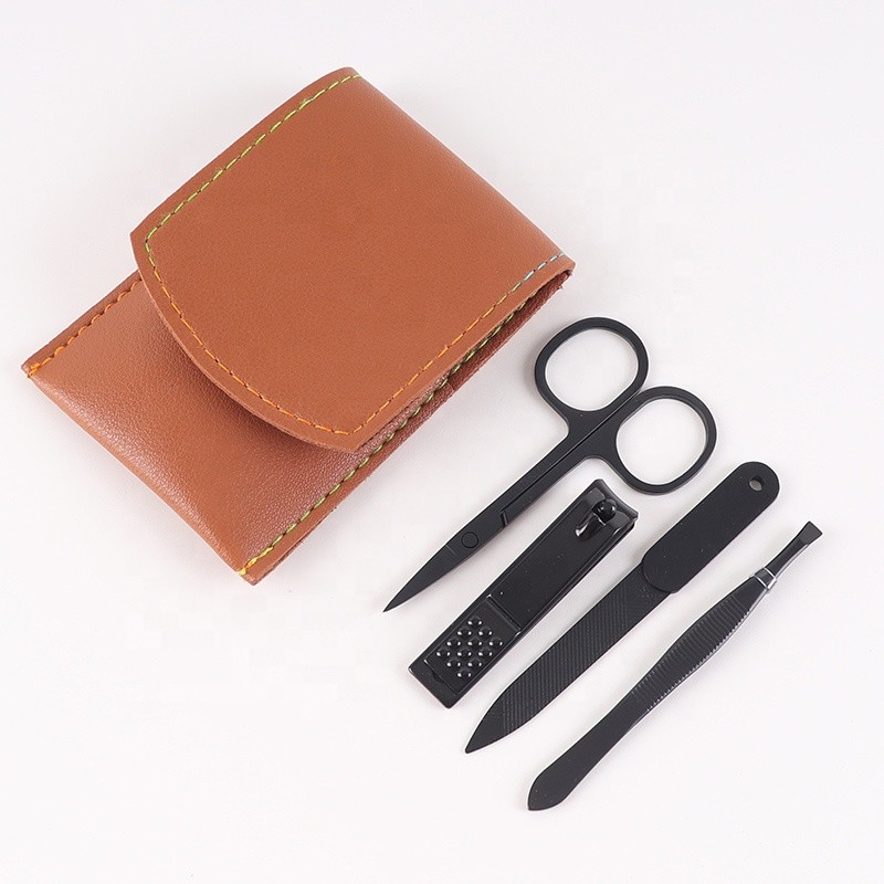 Manicure Set Manufacturer - Customizable 4pcs in Black Pink Factory Price Stainless Steel Tools