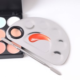 Makeup Palette Set Manufacturer - Low MOQ Stainless Steel Cosmetic Mixing Palette and Spatula Set