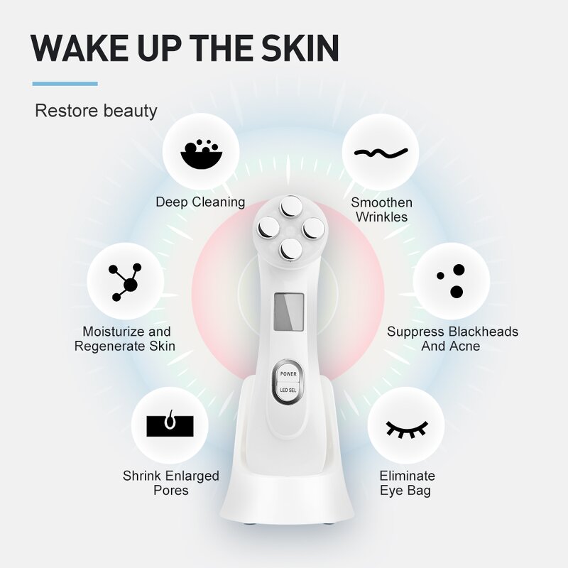 Ultrasonic Massager Manufacturer - 5 in 1 with Red Led Light Therapy Device