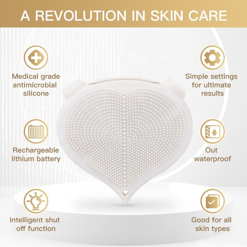 Home Scrubber Manufacturer - OEM 3 in 1 Sonic Vibrating Cordless Hot/Cold Silicone Electric Face Brush Whitening Exfoliating