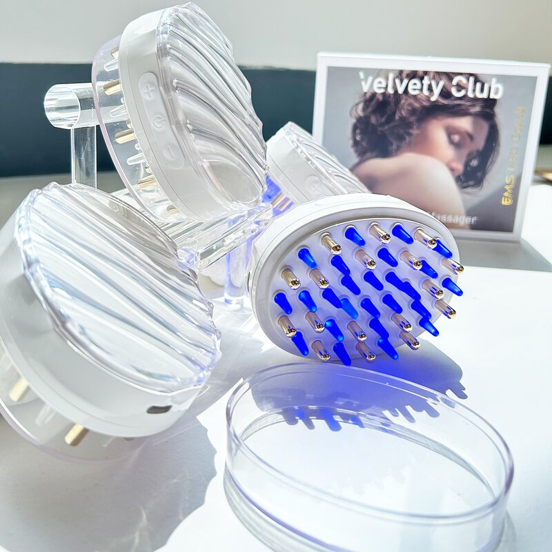 Scalp Massager Manufacturer - Factory Supply New Head Care Electric Vibrating Hair Massaging Comb With Hair Growth Oil Dispenser