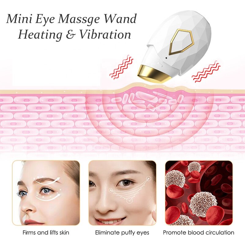 Eye Massager Wand Manufacturer - Portable Vibration Skin Care Heat Therapy for Lip Massage Tightening Dark Circles Wrinkle Removal