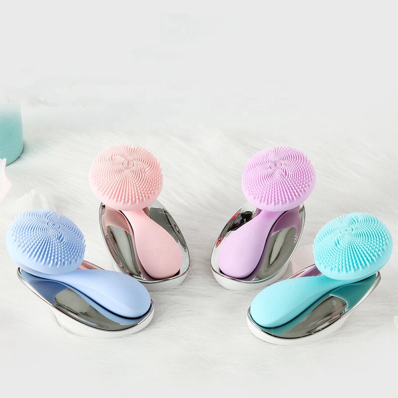 High Frequency Beauty Device Manufacturer - Ultrasonic Face Cleaning Deep Silicone Waterproof Sonic Exfoliating Spin Cleanser