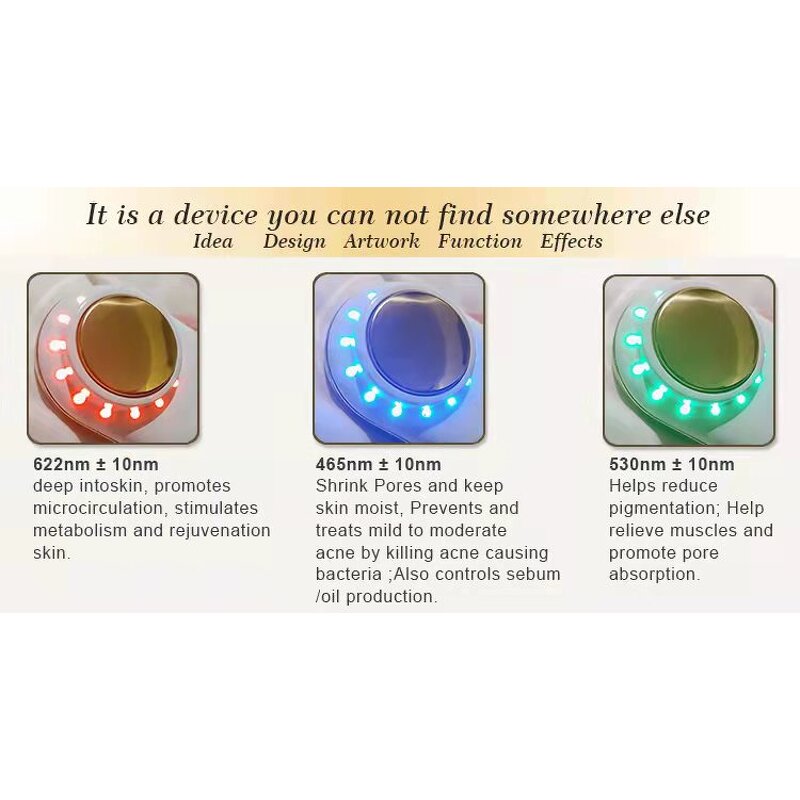 Facial Massager Manufacturer - Time-saving Face Beauty 7 in 1 LED Light Therapy Vibration for Skin Tightening Hot Cold Treatment