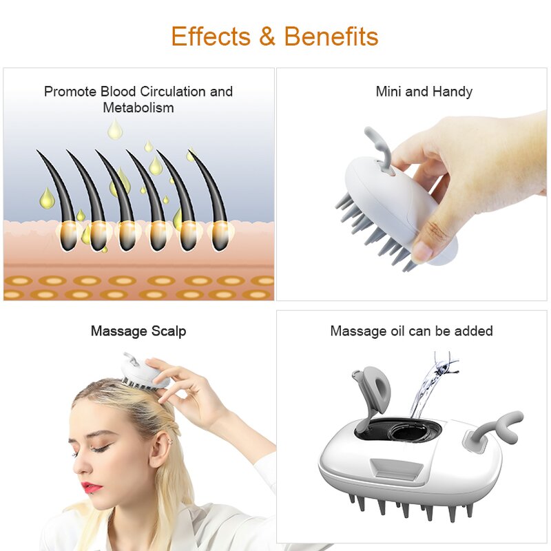 Scalp Treatment Comb Manufacturer - Sensitive Scalp Spa Custom logo Silicone Oil Applicator Wide Tooth Hair Care Brush