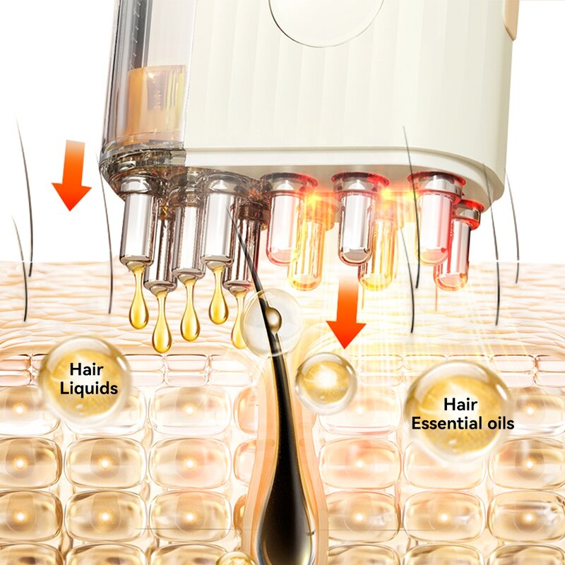 Hair Oils Scalp Comb Manufacturer - Promote Hair Growth Scalp Massager LED Electric Serum Dispenser