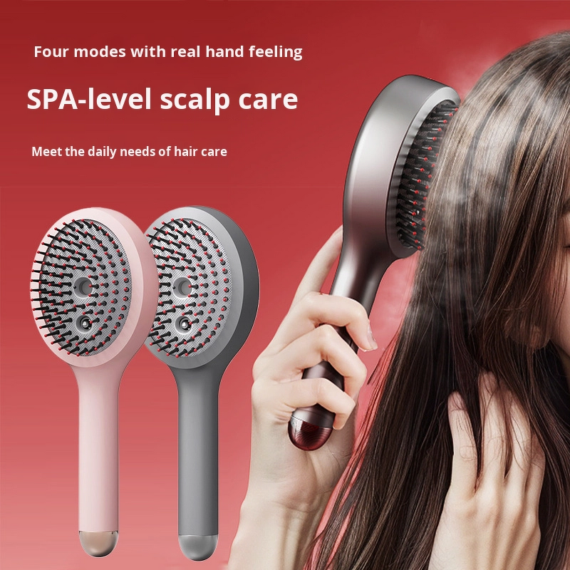 Hair Care Head Massager Manufacturer - Electric Red Therapy Vibrating Massage Comb with Scalp Relaxing & Styling Smoothing Mist